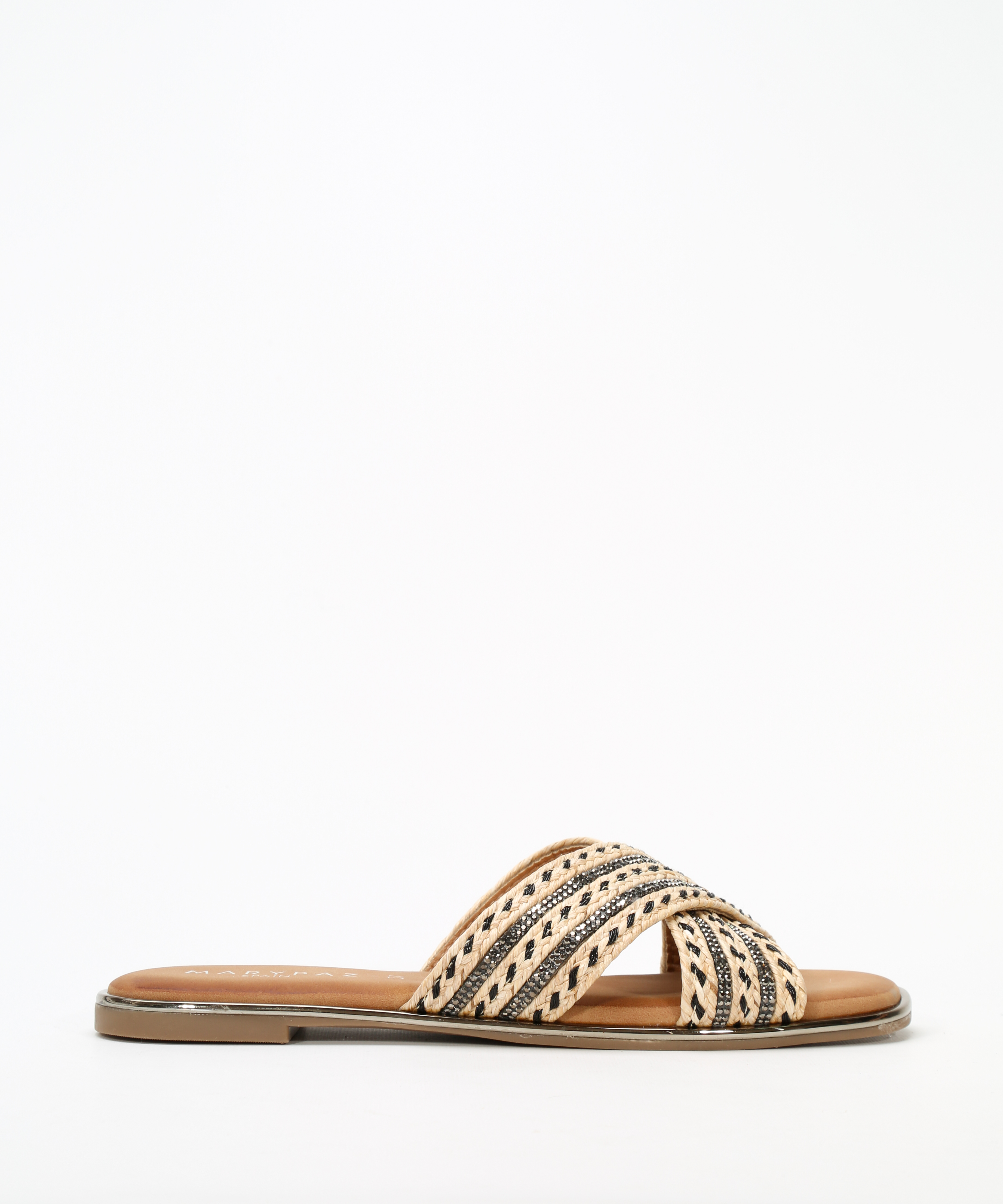 Sandalias planas cruceta brillo image number null